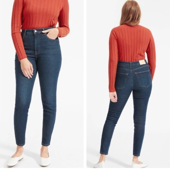 Everlane Mid Rise Skinny Dark Wash Jean - Picture 1 of 13